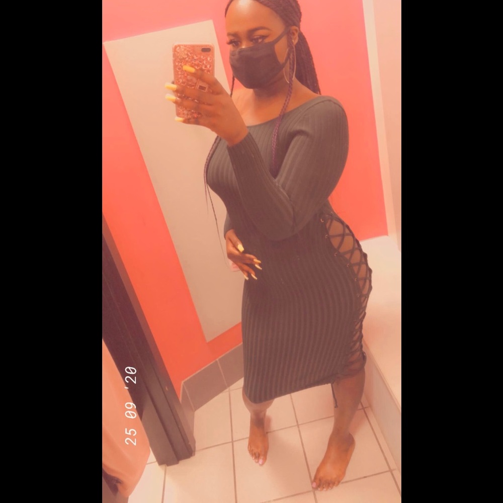 Sexy Hunter Green Mid Leg Length BodyCon Dress